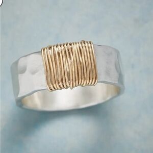 NWOT, Vintage Golden Threads Silver Ring, size 7